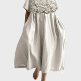 Robe en lin beige à volants