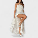 Athena - Robe plissée crème