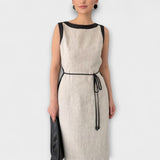 Irene - Cremefarbenes ärmelloses Kleid