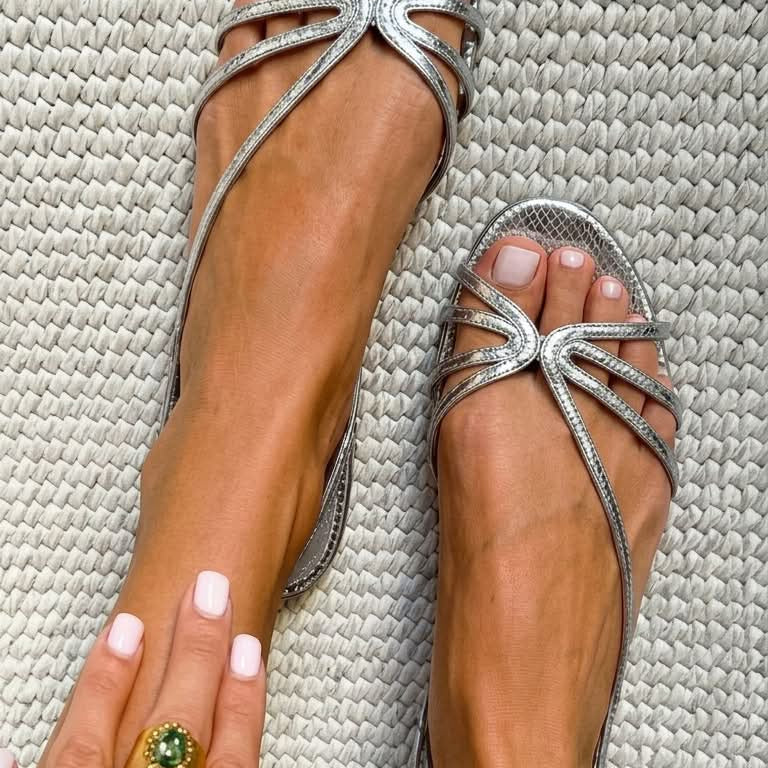 Ginevra | Bequeme Goldene Komfort-Sandalen mit ergonomischem Fußbett