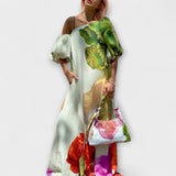 Skylar - Maxikleid mit Blütendruck und Puffärmeln