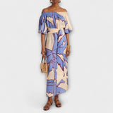 Georgia - Buntes Off-Shoulder-Maxikleid mit Print