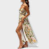 Annalise - Robe maxi imprimée colorée à fente