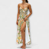Annalise - Robe maxi imprimée colorée à fente