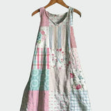 Pastellfarbenes Patchwork-Kleid