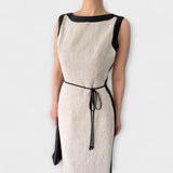 Irene - Cremefarbenes ärmelloses Kleid