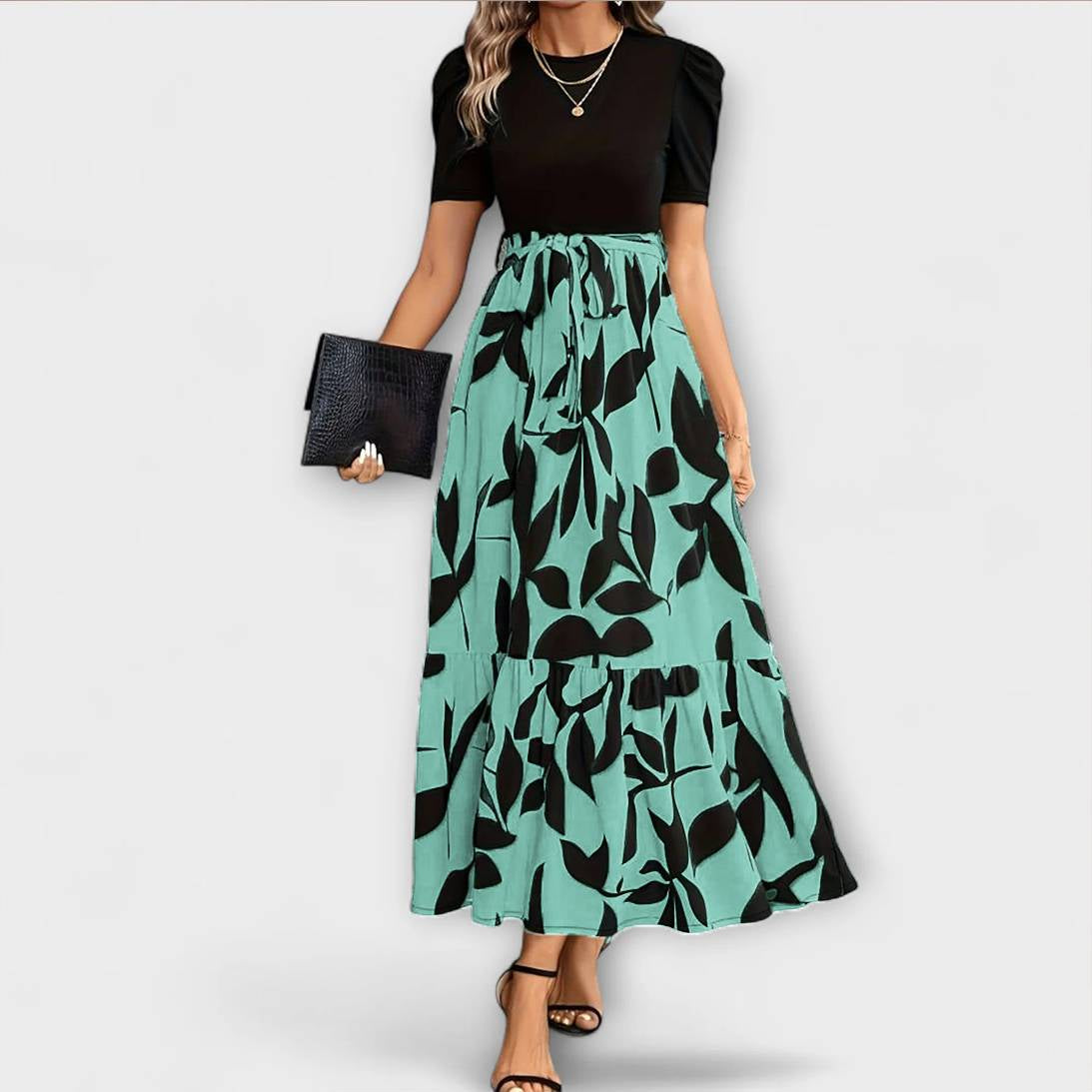 Luna - Cremefarbenes Sommerkleid mit Blumenmuster