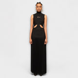 Kristen - Schwarzes Maxikleid mit Cut-Outs