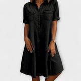 Robe trapèze décontractée bleu jean