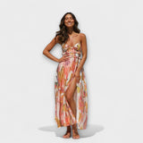 Annalise - Robe maxi imprimée colorée à fente