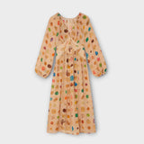 Lauren - Cremefarbenes Kleid mit buntem Tupfenmuster