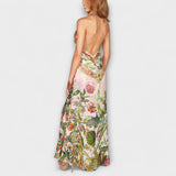 Ayla - Robe maxi crème à motif floral