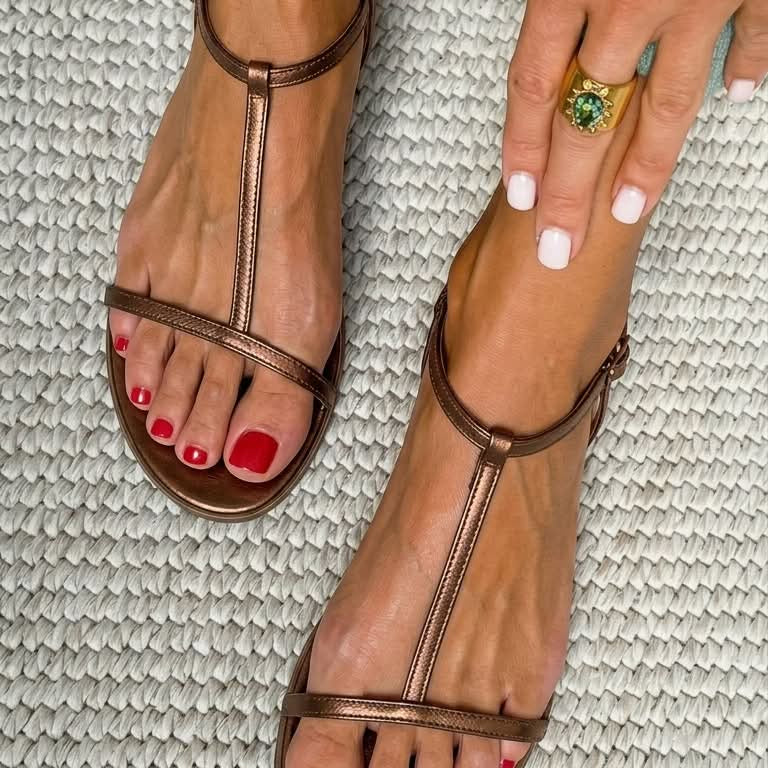 Rosalba | Bequeme Goldene Sandalen mit Fußbett-Unterstützung