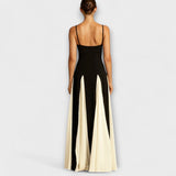 Ember - Schwarz-cremes A-Linien-Maxikleid mit Tüll