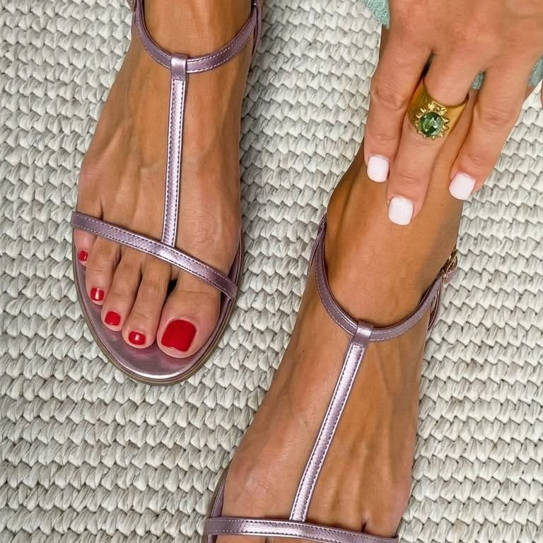 Rosalba | Bequeme Goldene Sandalen mit Fußbett-Unterstützung
