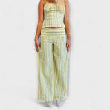 Anastasia - Ensemble pantalon rayé vert clair