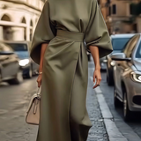 Valentina | Robe Maxi Élégante à Manches Volumineuses