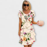 Lillian - Weisses Eleganzkleid mit Blütenmuster