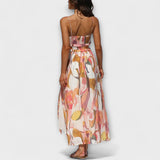 Annalise - Robe maxi imprimée colorée à fente