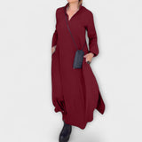 Caroline - Robe longue fluide bleu marine