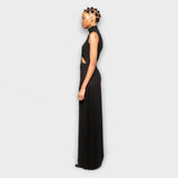 Kristen - Schwarzes Maxikleid mit Cut-Outs