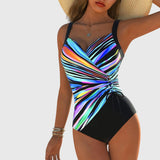 Maillot de bain à haute élasticité à la mode avec détail croisé à l'avant