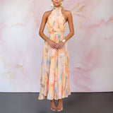 Aurora - Robe maxi licou pastel