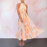 Aurora - Robe maxi licou pastel