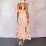 Aurora - Robe maxi licou pastel