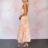 Aurora - Robe maxi licou pastel