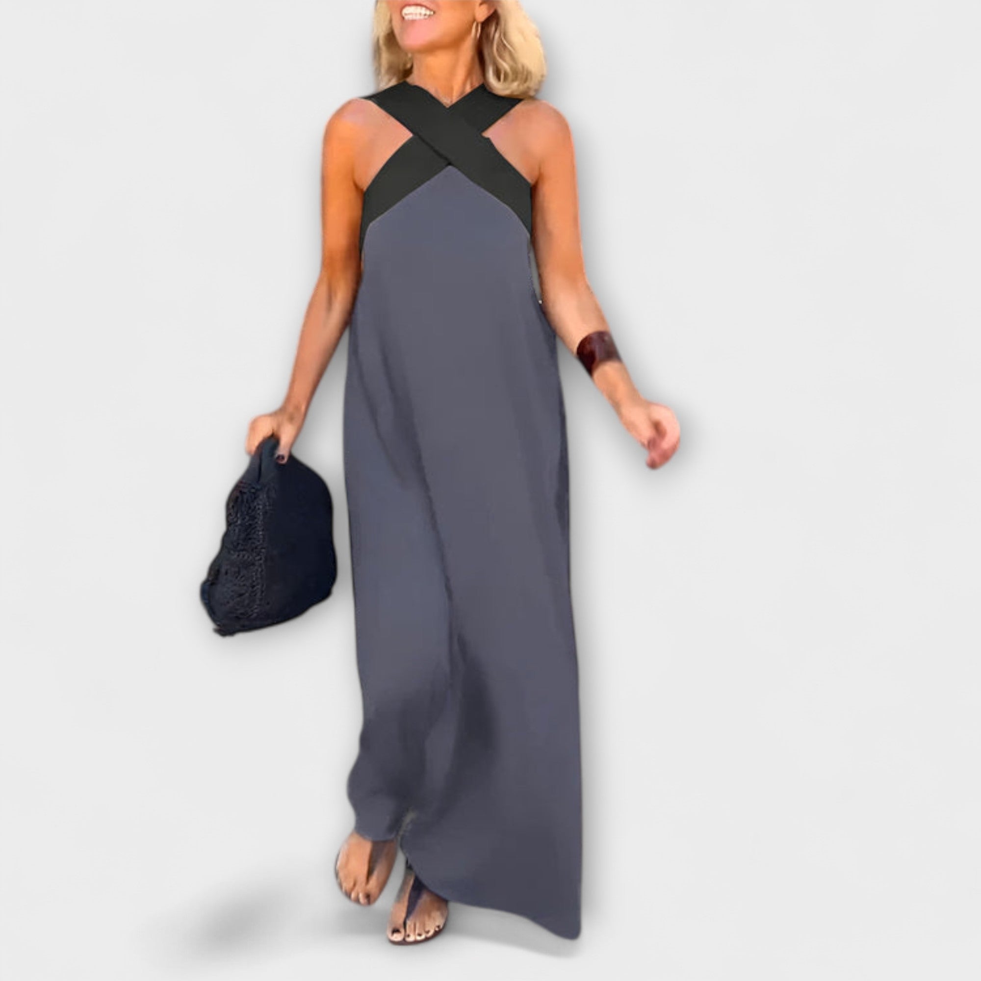 Delphine - Dunkelblauer Crossover-Jumpsuit