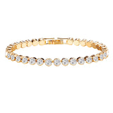 Éloria | Bracelet tennis 4 mm ajustable finition or ou argent 17 cm