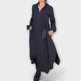 Caroline - Robe longue fluide bleu marine