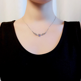 Angélique | Collier Cœur Ailé Serti d'un Cristal Scintillant