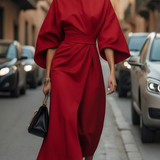 Valentina | Robe Maxi Élégante à Manches Volumineuses