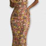 Oakley - Maxikleid mit floralen Pailletten