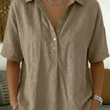 Linea Aarhus® | Bluse med krave og knapdetalje (MIDLERTIDIGT 1+1 GRATIS!)