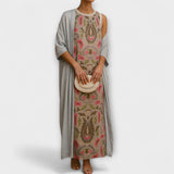 Raffaella - Buntes langes Kleid mit Stola