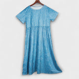 Bianca - Robe longue bleue décontractée rayée