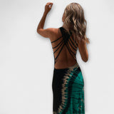 Livia - Schwarz-grünes Tie-Dye-Maxikleid