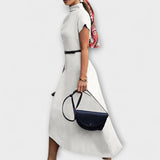 Amelia - Robe urbaine blanche asymétrique