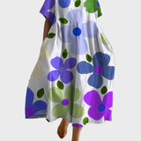 Limettengrünes Kleid mit Blumenmuster