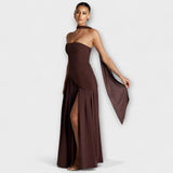 Ada - Robe maxi jaune élégante avec fente