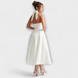 Catalina - Robe midi romantique blanche
