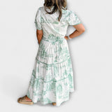 Eliza - Cremefarbenes Toile-Maxikleid mit Spitze