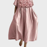 Robe en lin beige à volants