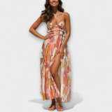Annalise - Robe maxi imprimée colorée à fente