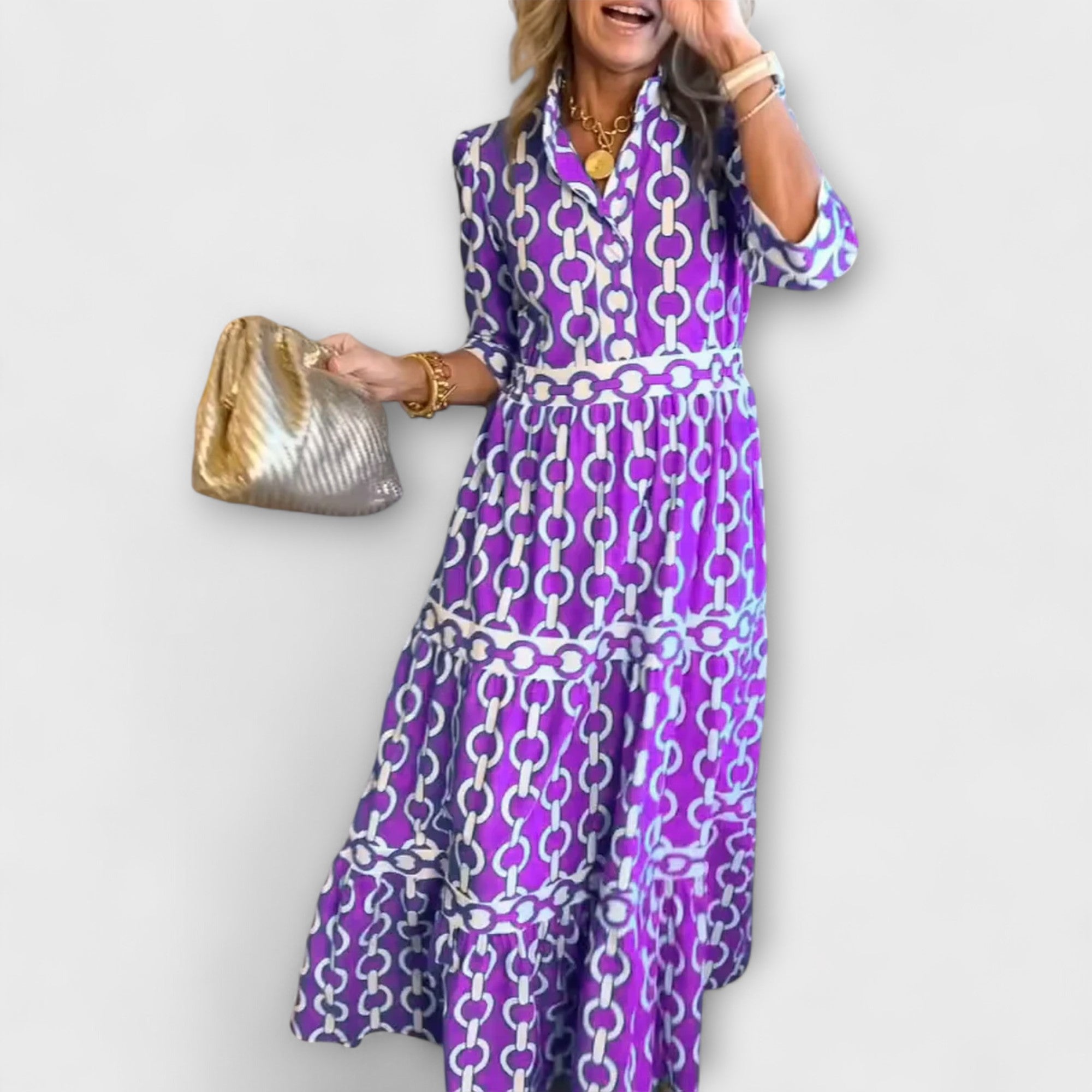 Juliette - Midi-Kleid mit Kettenmuster