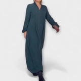 Caroline - Robe longue fluide bleu marine