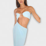 Isabella - Hellblaues rückenfreies Abendkleid